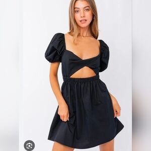 Le Lis Elegant Black Cut-Out Mini Dress